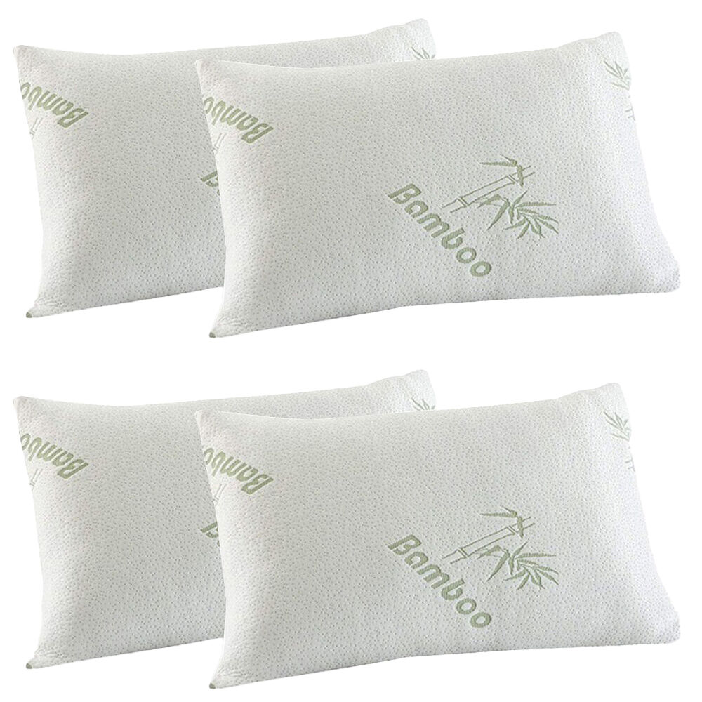Royal Comfort 2pc Royal Comfort Bamboo Covered Memory Foam Bedding Pillow 56x36cm White (2 Pack)
