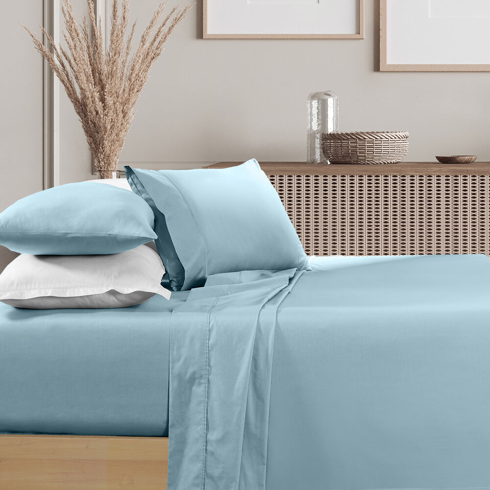 Renee Taylor Mist King Sheet w/ 2x Pillowcases Cotton Blend 1500TC Set — image 3