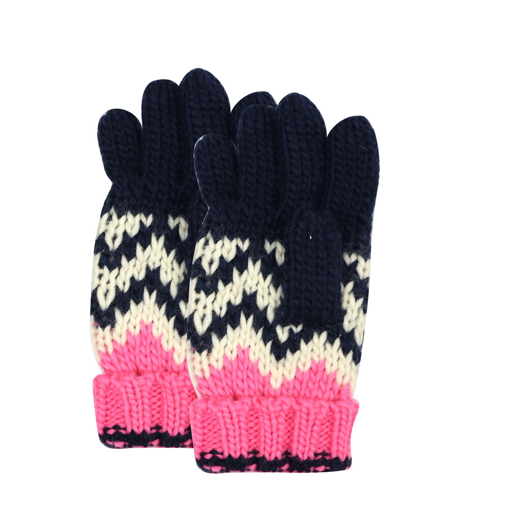Foote Street Chevron Gloves For Kids/Children M/L - Pink/Navy - 7Y-10Y (2 Pack) — image 2