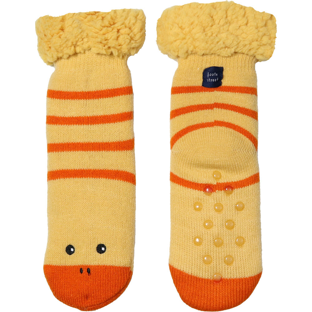 Foote Street Slipper Socks For Kids - Cozy - Warm And Duck - Yellow - 3Y+