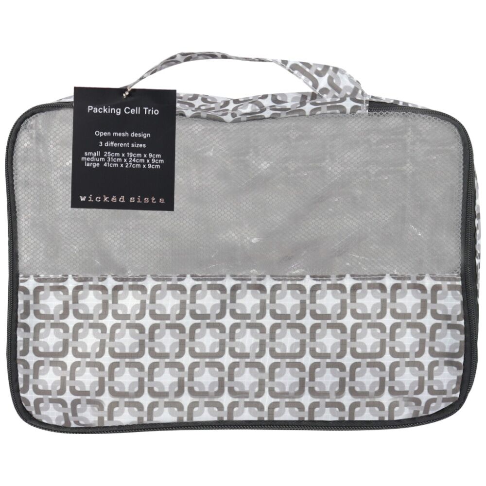 Wicked Sista Packing Cells Trio Geo Square Small/Med/Large Mesh Bags (3 Pieces) — image 2