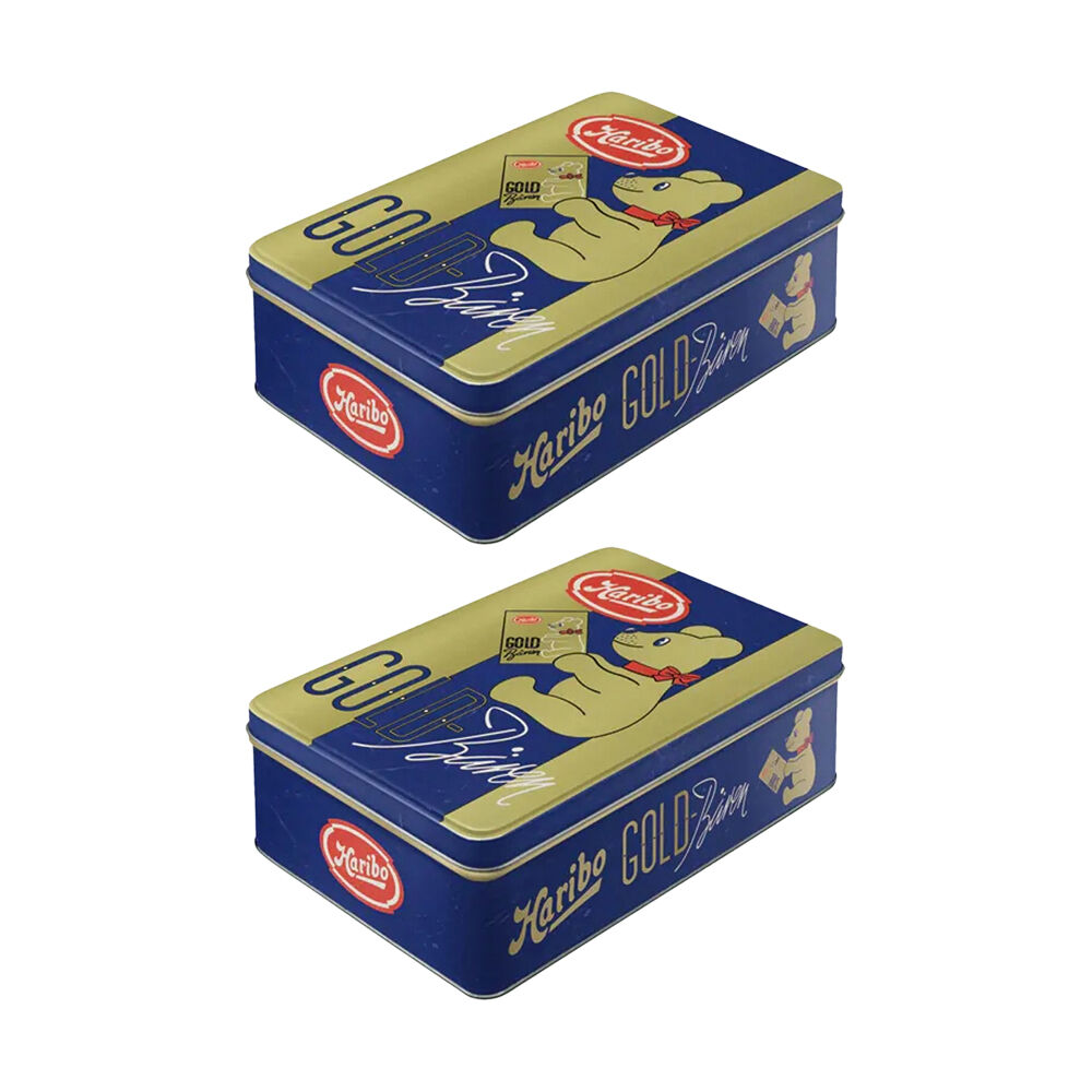 Nostalgic-Art Vintage Haribo Goldbaren Flat Storage Tin/Decoration 23x16x7cm (2 Pack)