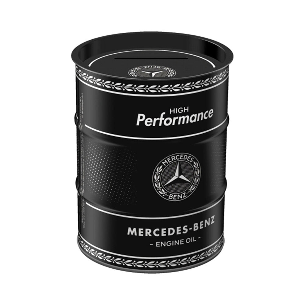 Nostalgic-Art Money Box Coin Bank Oil Barrel 9.3x11.5cm Mercedes Benz Engine Oil