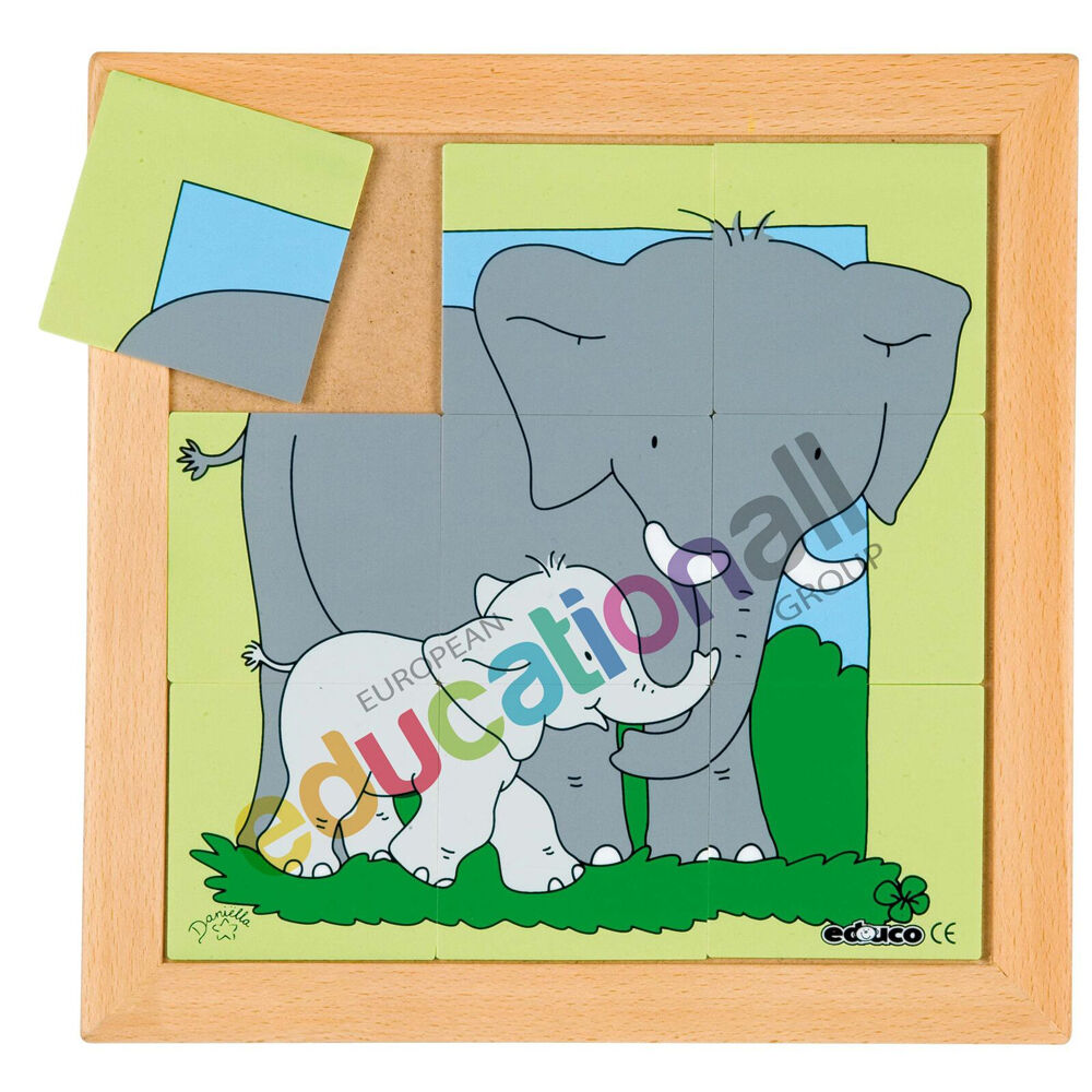 Educo Mother and Child - Elephant Puzzle Educational Play. Kids/Children 3y+ (6 Pieces)