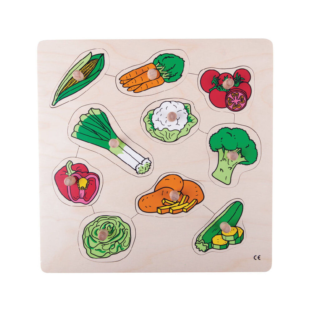 Educo Inlay Board Puzzle Vegetables Educational Toy Motor Skills Kids - 3y+