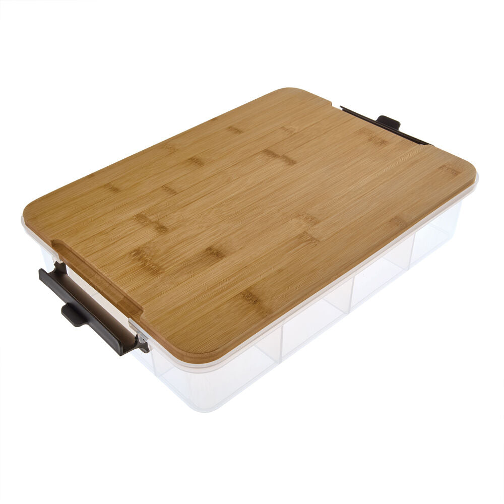 Farberware Brown/Clear SnackleBox Bamboo Storage Board and Box, 30x40.5cm — image 2