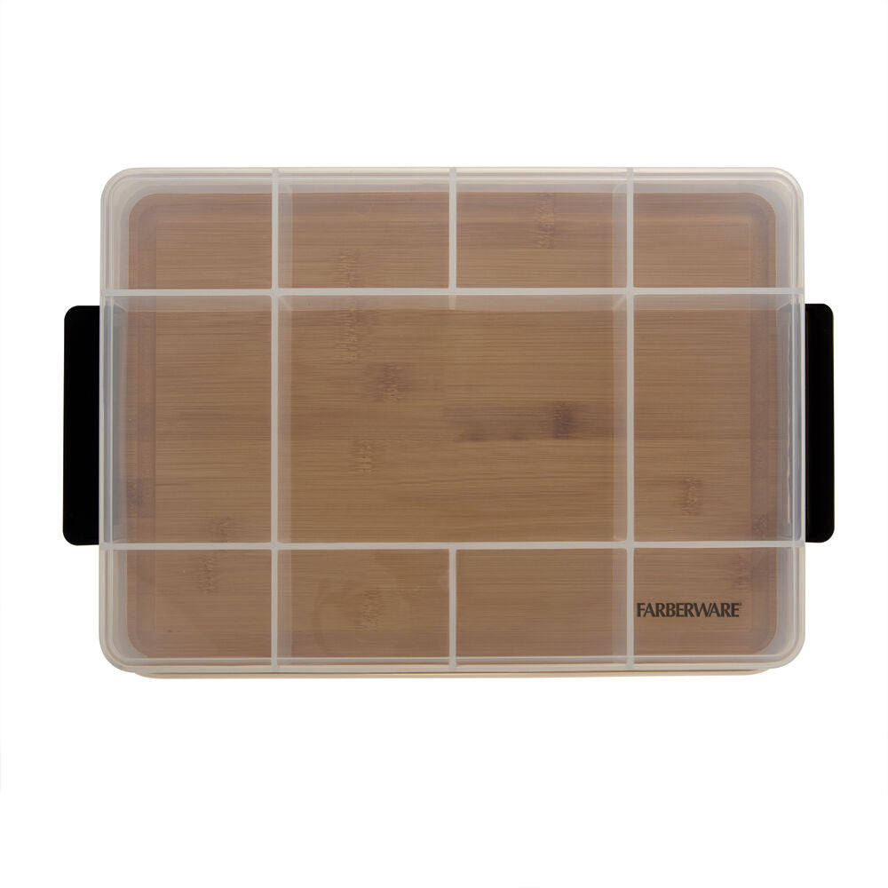 Farberware Brown/Clear SnackleBox Bamboo Storage Board and Box, 30x40.5cm — image 4