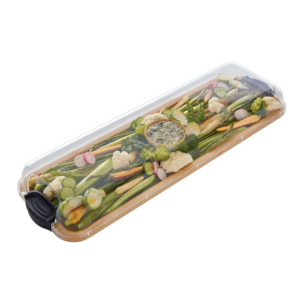 Farberware Brown/Clear Build-a-Board Bamboo Snacking Platter, 17.5x56cm — image 5