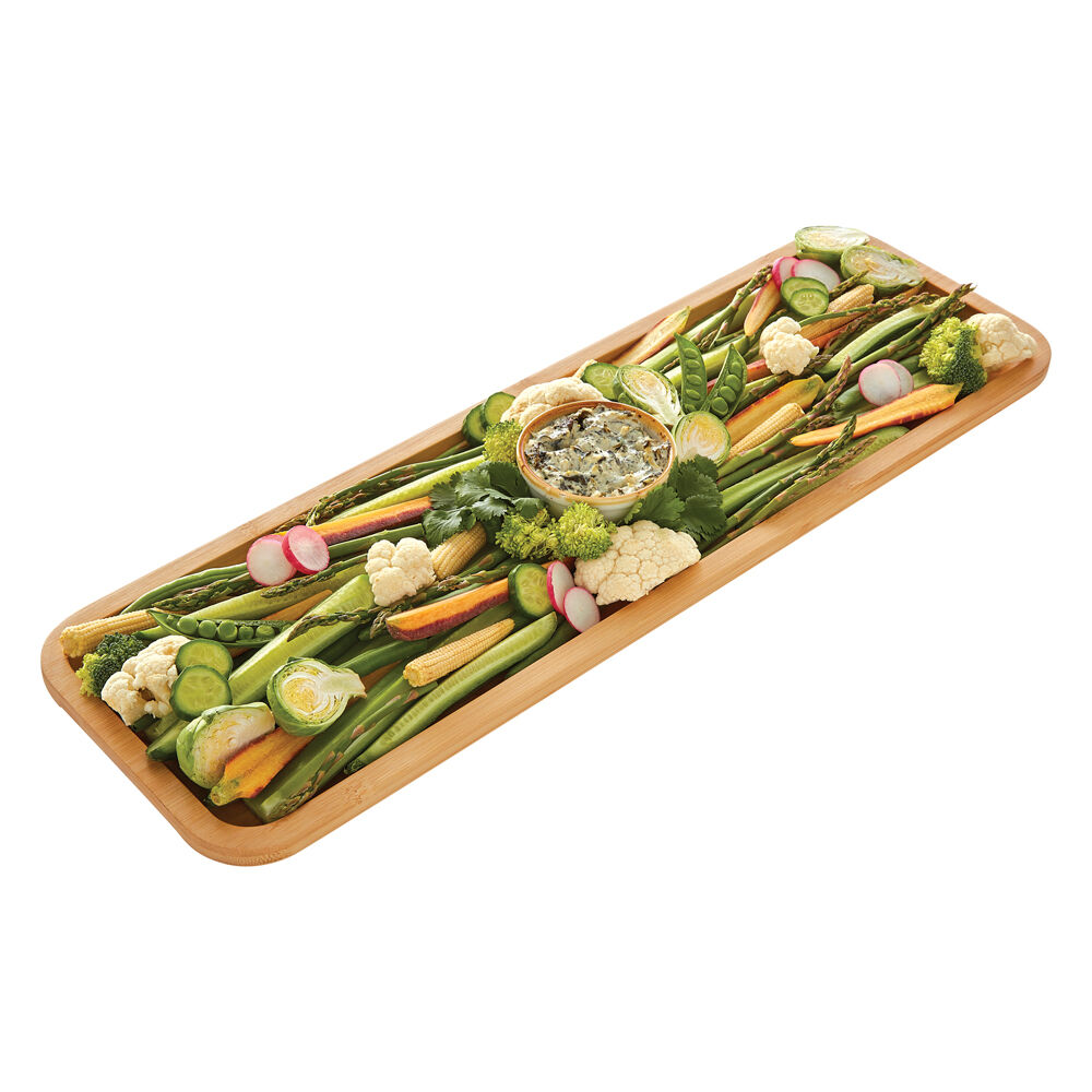 Farberware Brown/Clear Build-a-Board Bamboo Snacking Platter, 17.5x56cm — image 4
