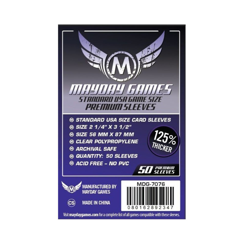 53825-50pc-mayday-56x87mm-premium-usa-board-game-sleeves-purple