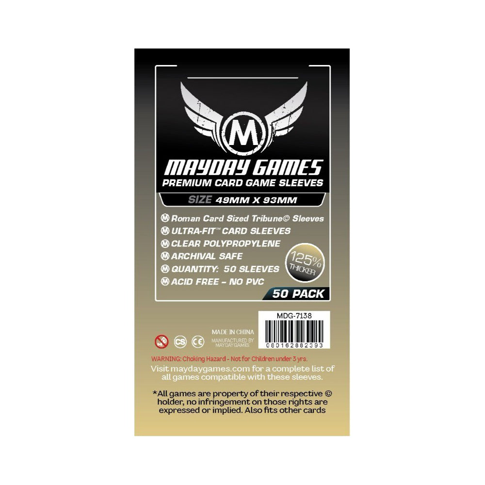 53841-50pc-mayday-49x93mm-premium-roman-card-sized-tribune-sleeves