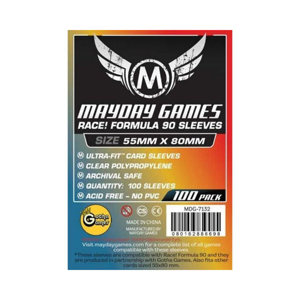 53843-100pc-mayday-55x80mm-race-formula-90-card-sleeves-case-protector