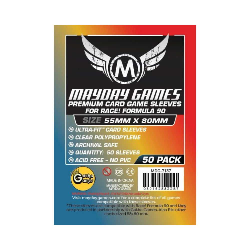 53846-50pc-mayday-55x80mm-premium-race-formula-90-card-sleeves