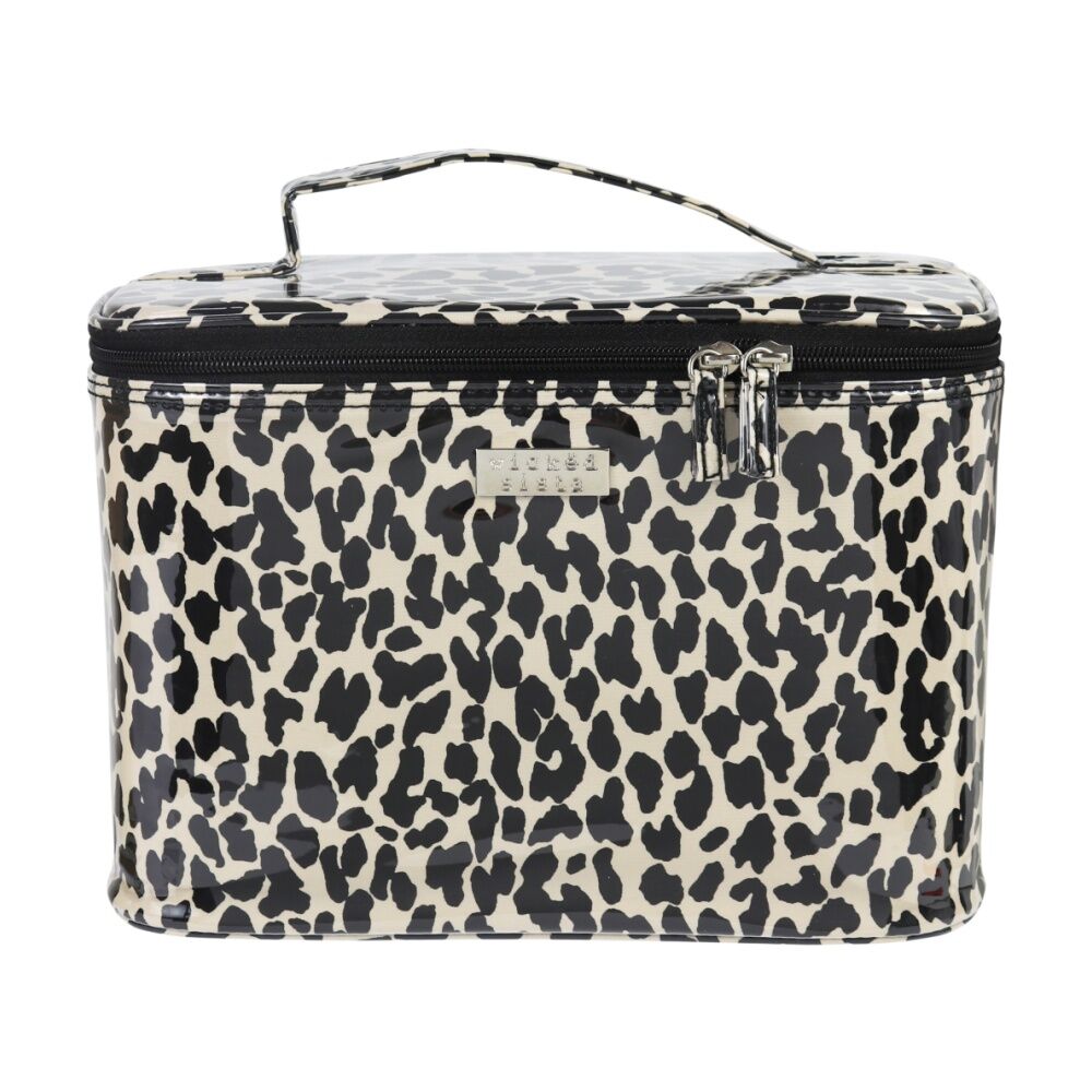 Wicked Sista Ocelot Large Beauty Case Compartments Makeup Bag Waterproof Black