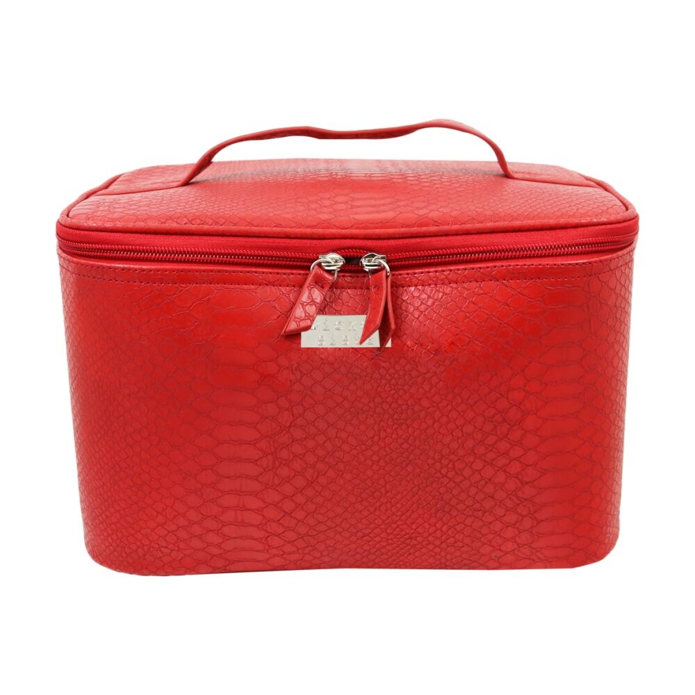 Wicked Sista Moc Croc Beauty Case Large Cosmetic Bag - Red