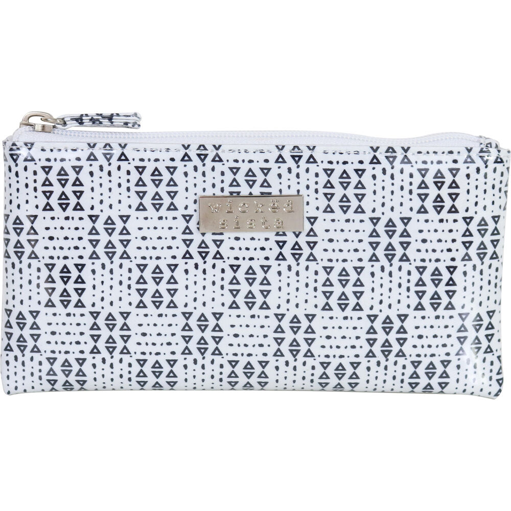 545521-wicked-sista-geo-small-flat-purse-20x10cm-black-white