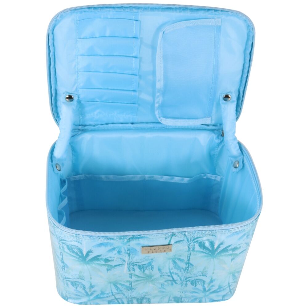 Wicked Sista Forest Palms Large Beauty Case Makeup Bag Waterproof Blue — image 2