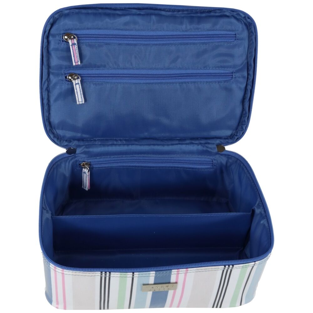 Wicked Sista Anderson Stripe Beauty Case Waterproof Makeup Bag Blue — image 2