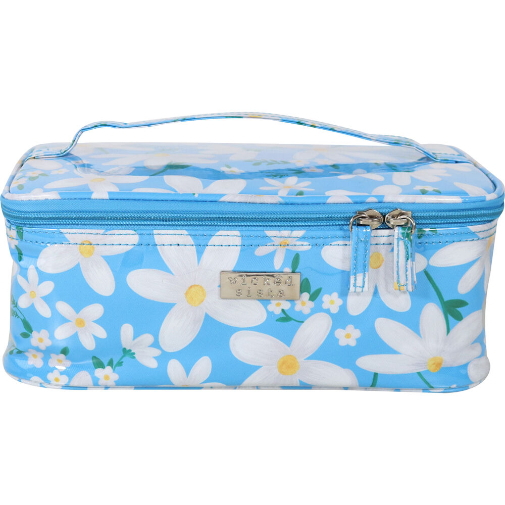 Wicked Sista 28x11.5x18cm Blue Daisy Beauty Make Up Toiletries Bag/Travel Case