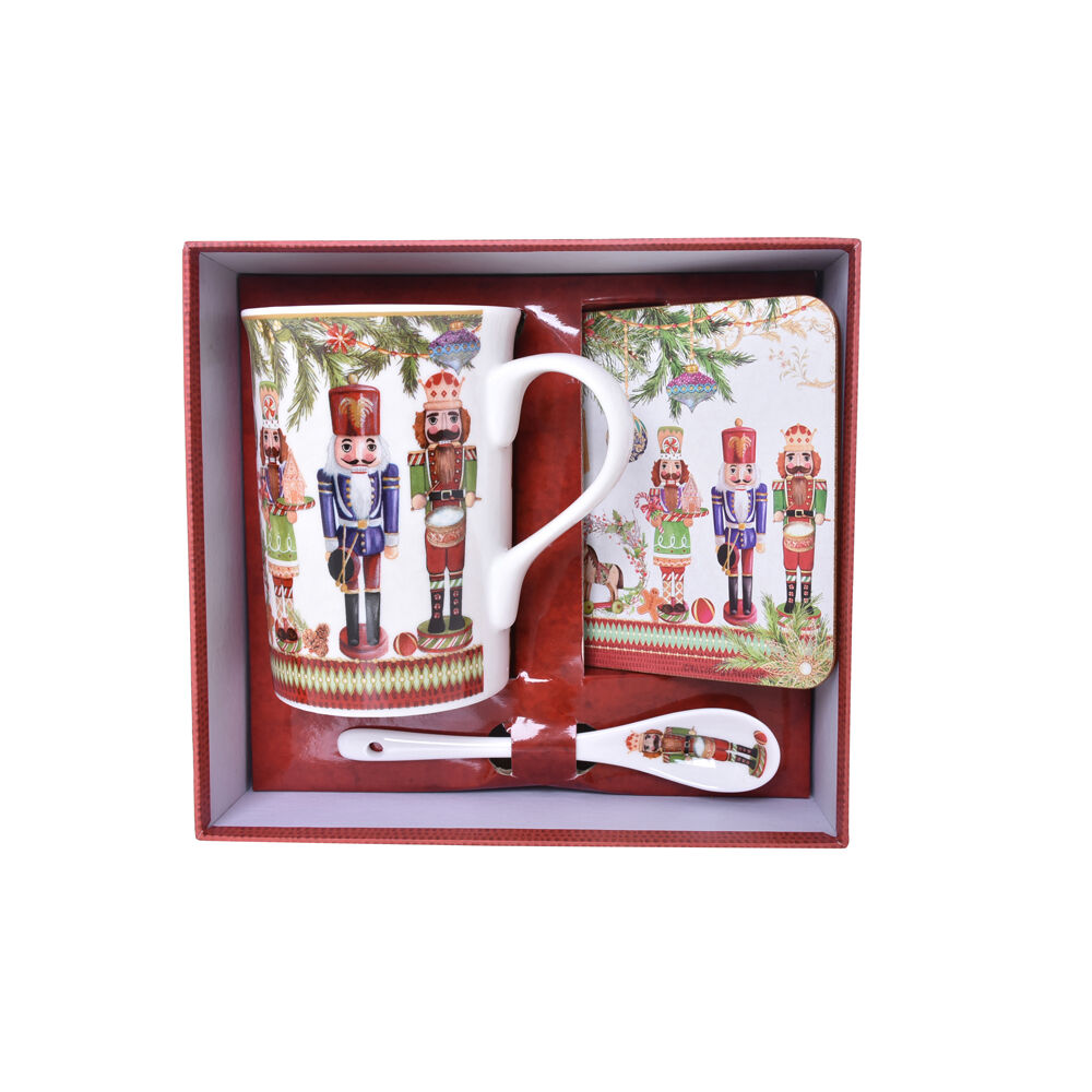 Gibson Gifts Nutcracker Christmas Bone China Mug Coaster Spoon Gift Set (3 Pieces) — image 2