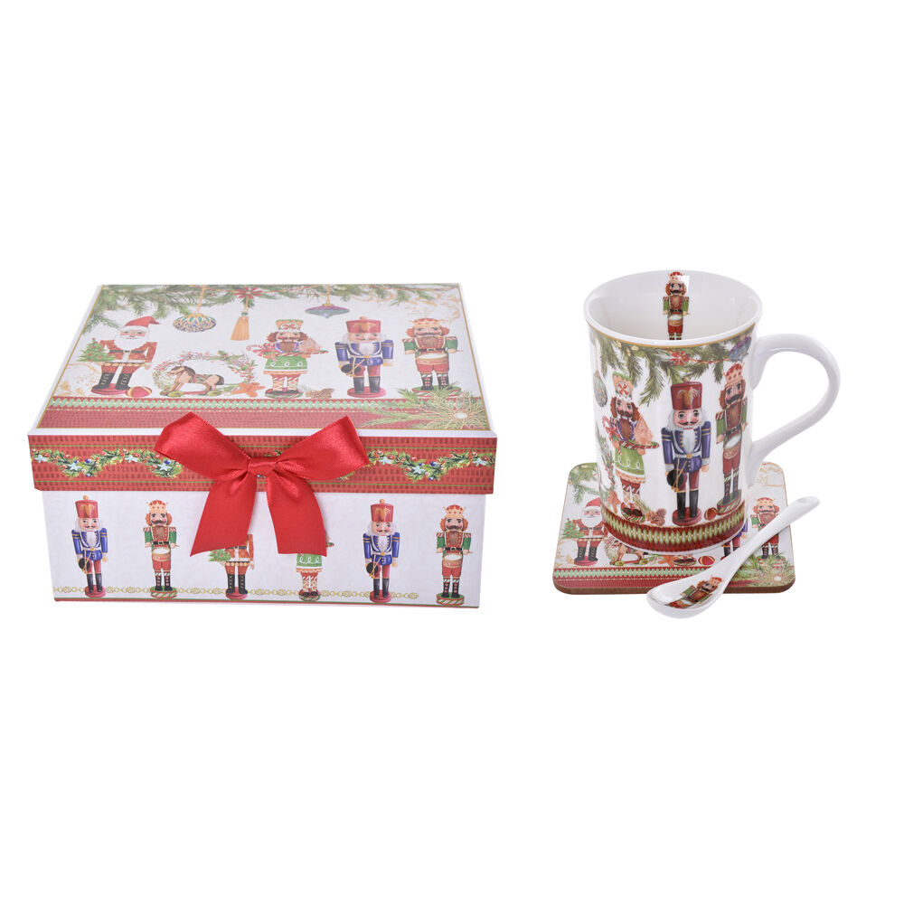 Gibson Gifts Nutcracker Christmas Bone China Mug Coaster Spoon Gift Set (3 Pieces) — image 3