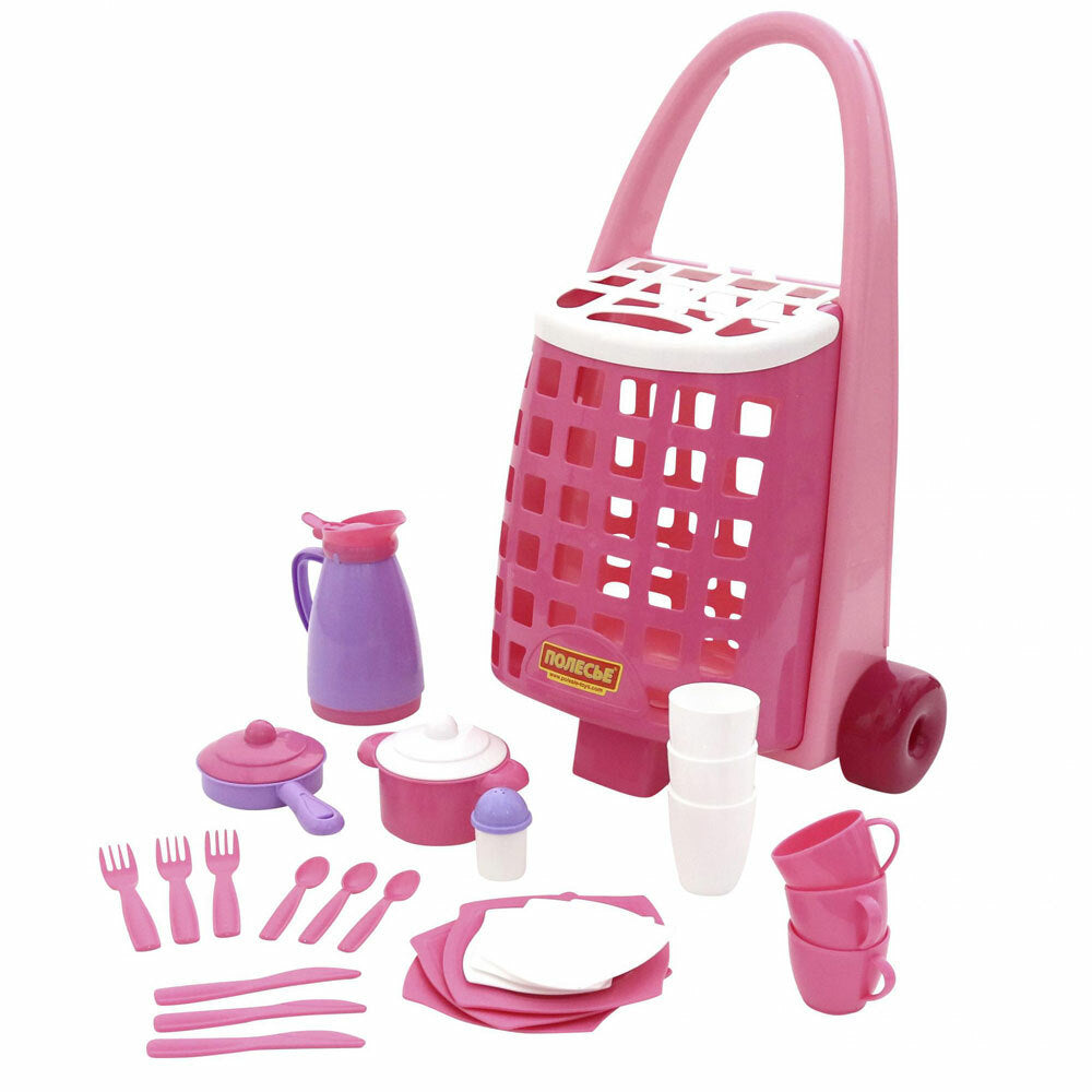 Polesie Trolley Pretend Play w/ Tableware Dinnerware Toys for Kids/Children (31 Pieces) — image 2