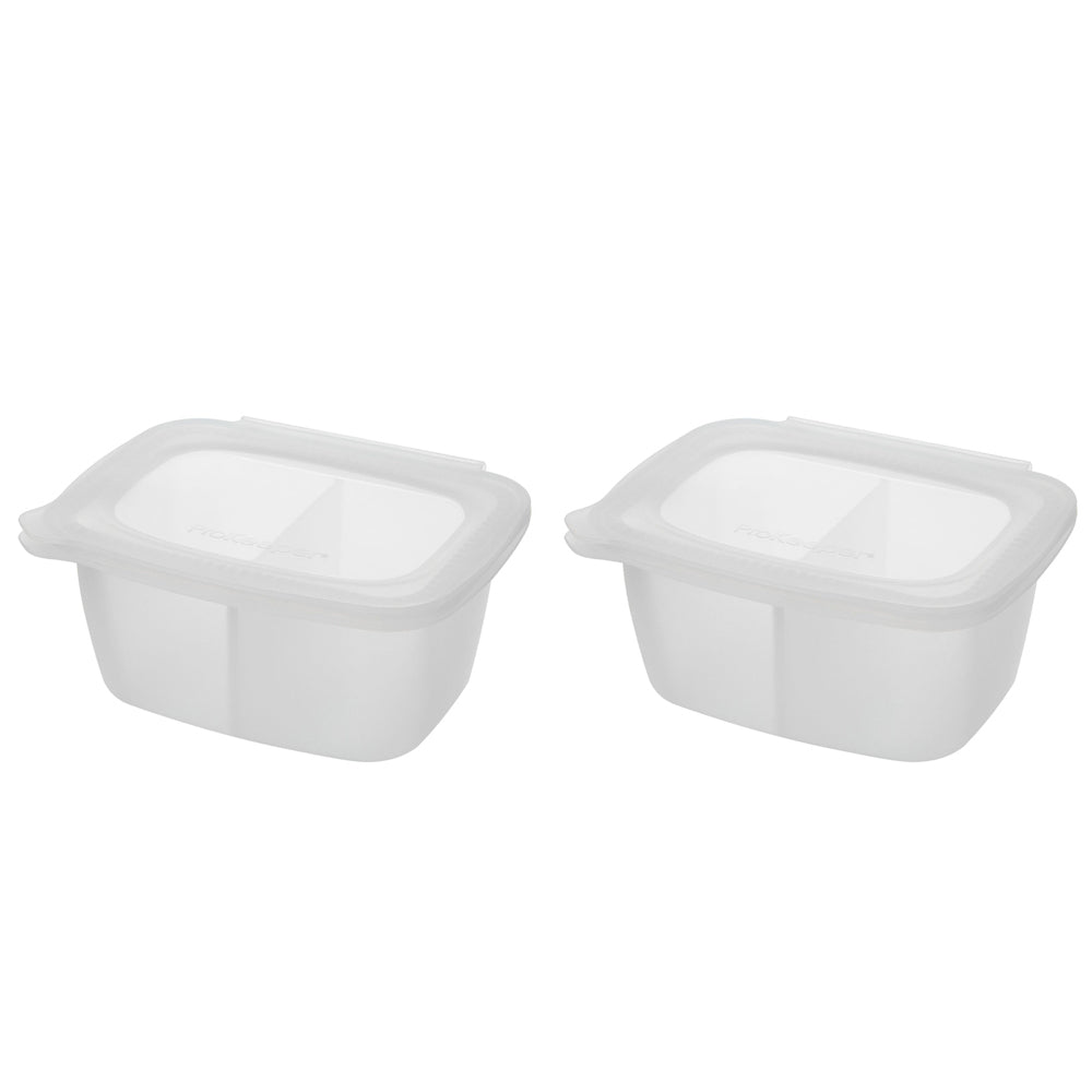 Progressive Softbox Silicone 4-Cup/940ml Divided Container Rectangle Clear (2 Pack)