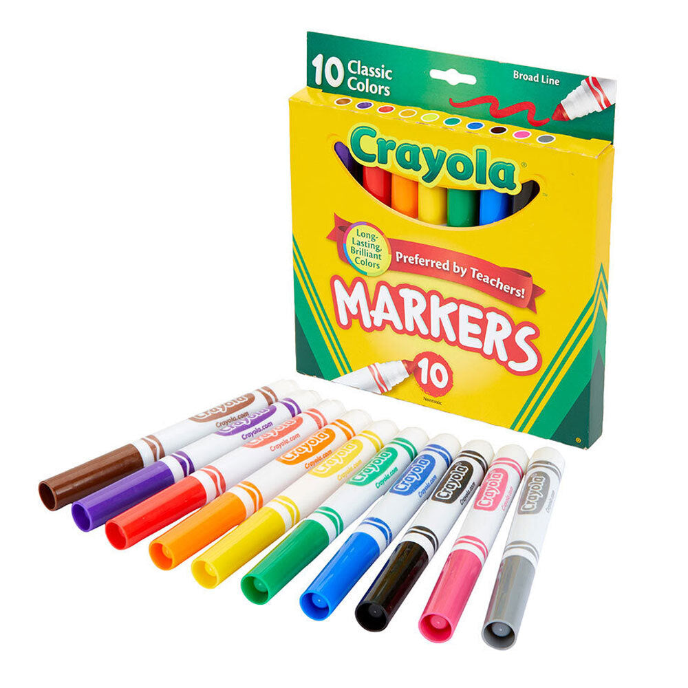 Crayola 10PK Crayola Classic Broadline Colouring Markers Drawing Kids 3y+ Art/Craft (2 Pack) — image 3