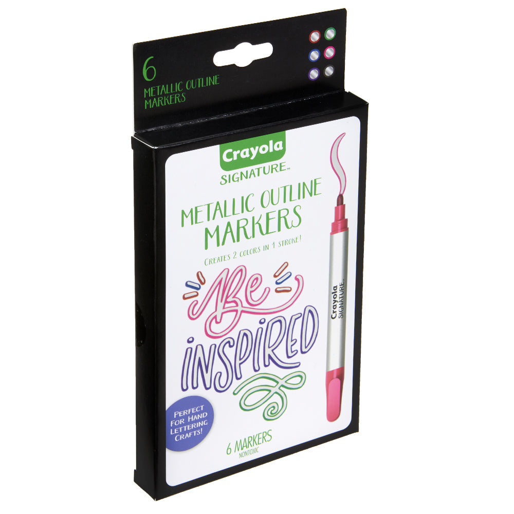 Crayola Signature Metallic Outline Markers Paint Crafts Kids/Children 8y+ (12 Pieces) — image 4