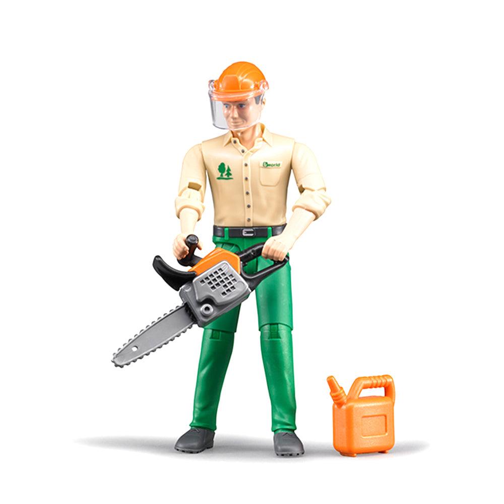 Bruder Bworld Construction Worker & Forestry Worker w/ Accessories — image 2