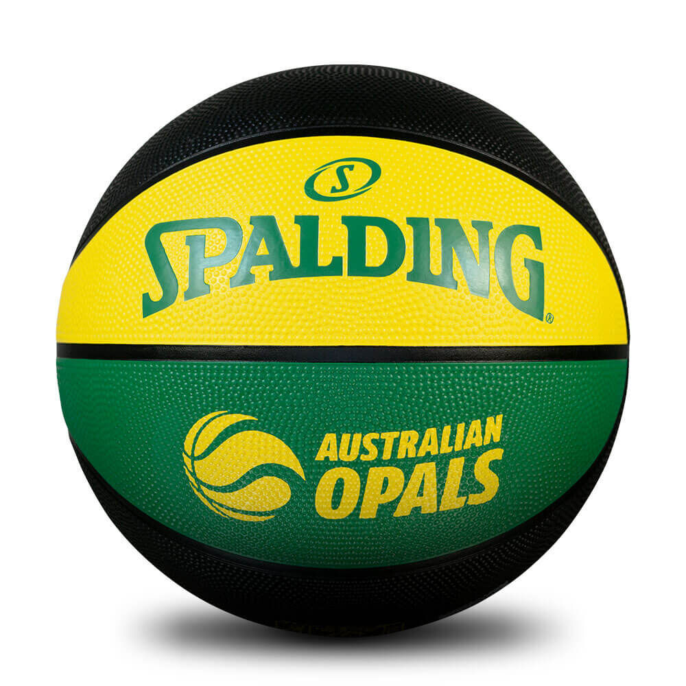 Spalding Size 6 Yellow/Green Australian Opals Outdoor Rubber Basketball