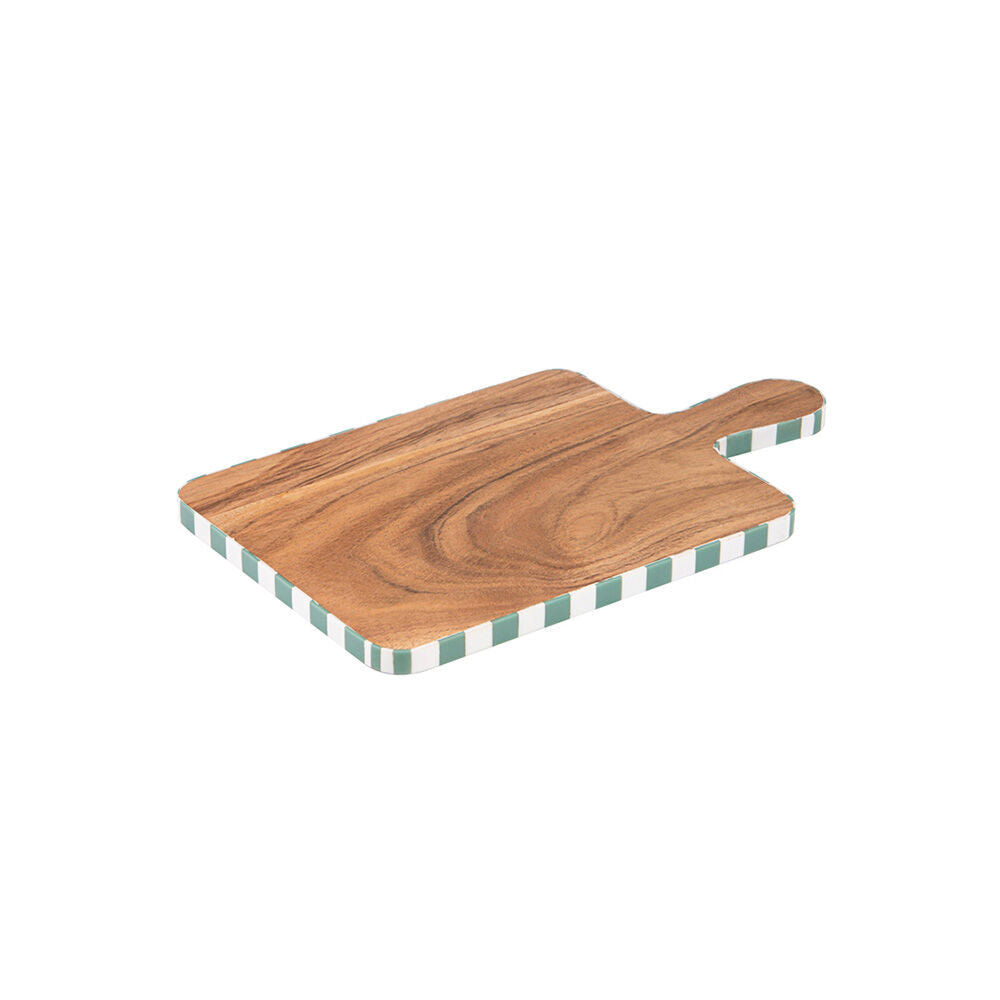 Ladelle Food Platter/Tray Brown Panama Stripe Wood Serving/Cutting Board 35cm