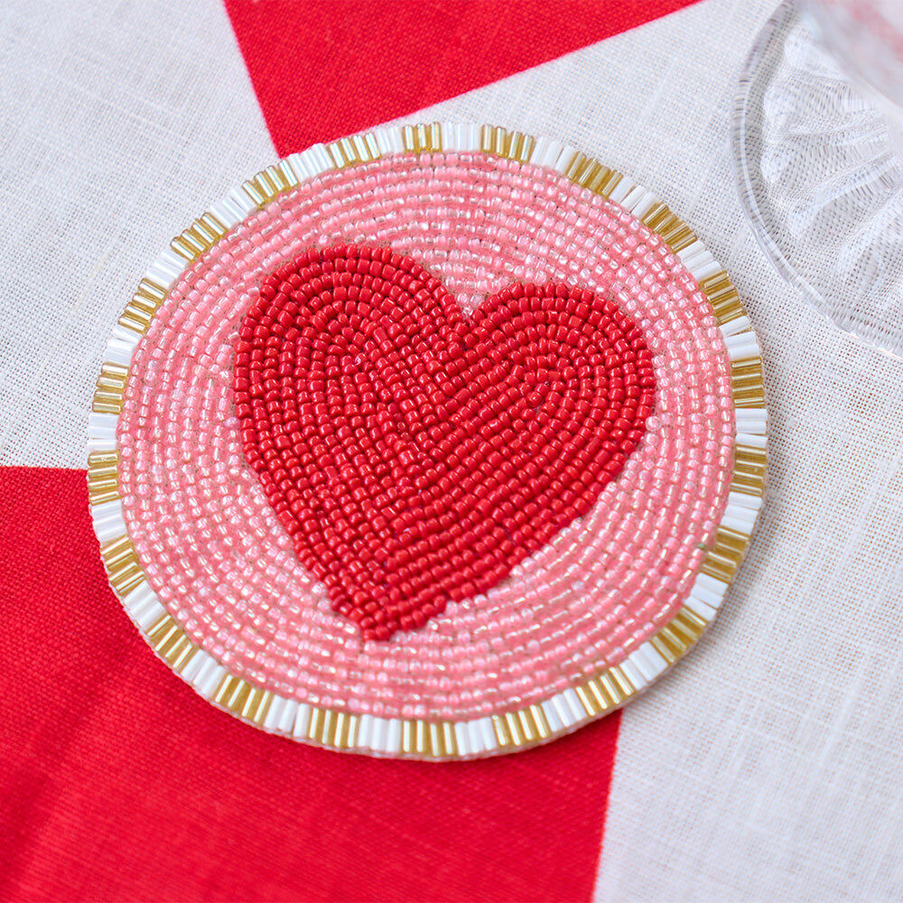 Annabel Trends Beaded Coaster Drink Mat Table Protector 10cm Heart (4 Pieces) — image 7