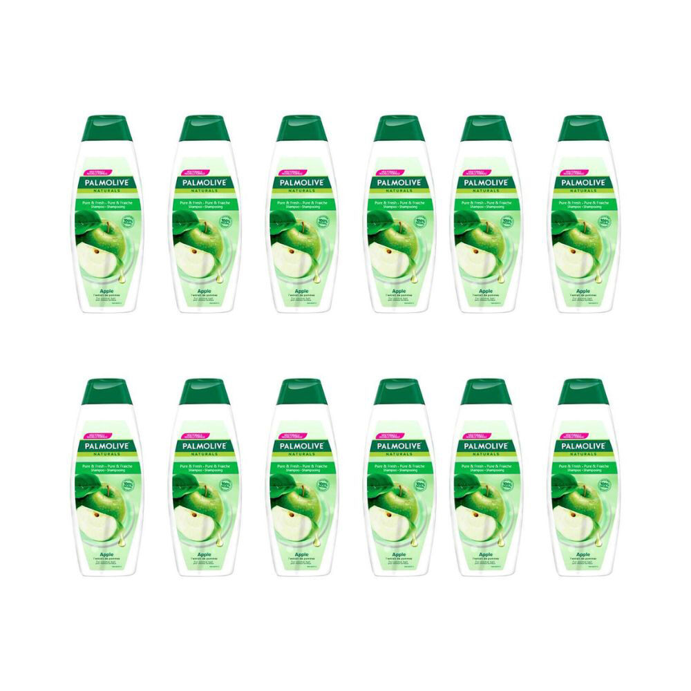 Palmolive Pure & Fresh Apple Shampoo 380ml Revitalising For All Hair Types (12 Pack)