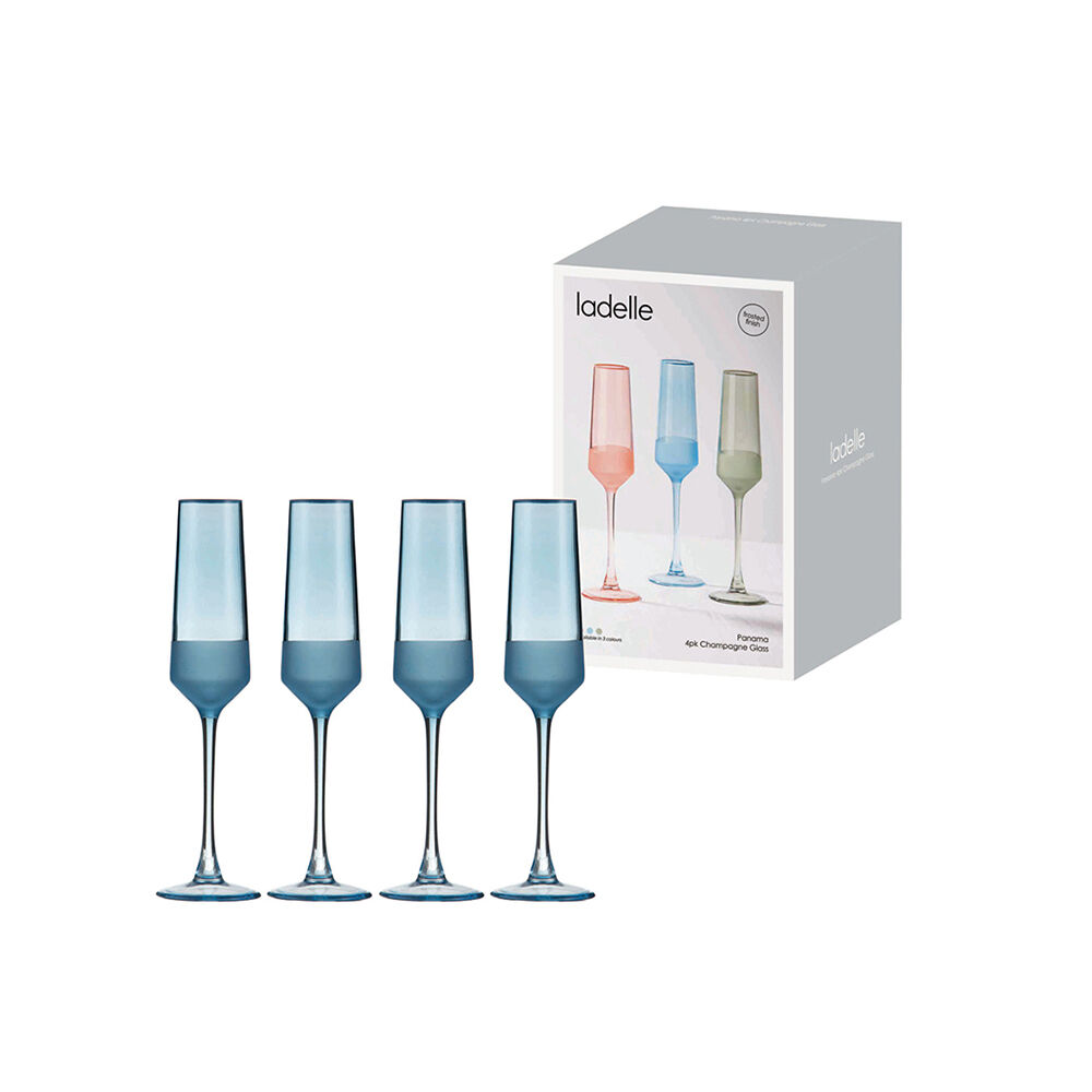 Ladelle Panama Champagne Cocktail Stemware Glasses Drinkware/Barware Ocean (4 Pieces) — image 2
