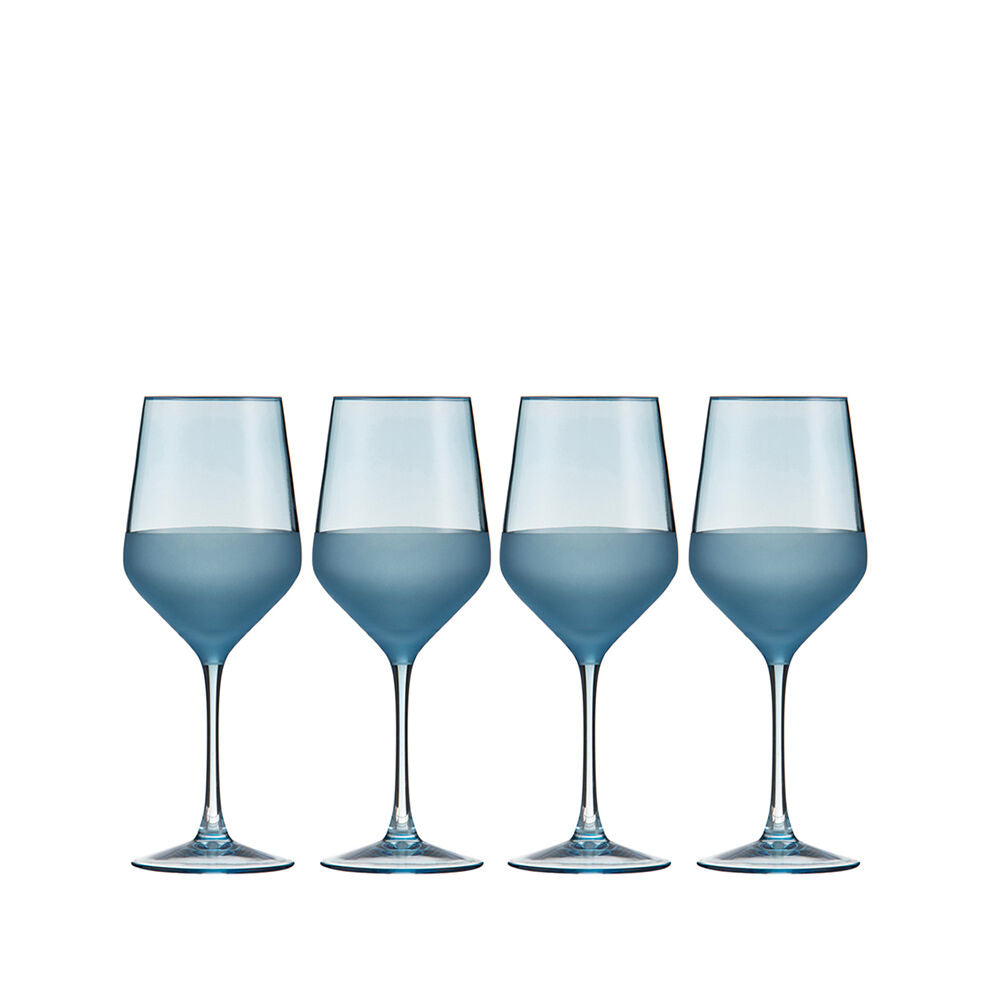 Ladelle Panama Durable Beverage Wine Glass Drinkware/Barware Ocean (4 Pieces)
