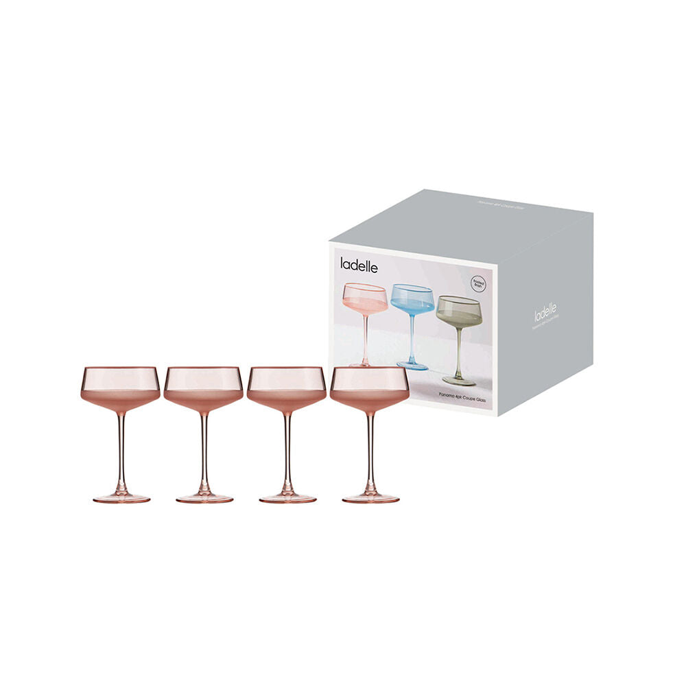 Ladelle Panama Classic Coupe Cocktail Stemmed Glasses Reusable Coral (4 Pieces) — image 2