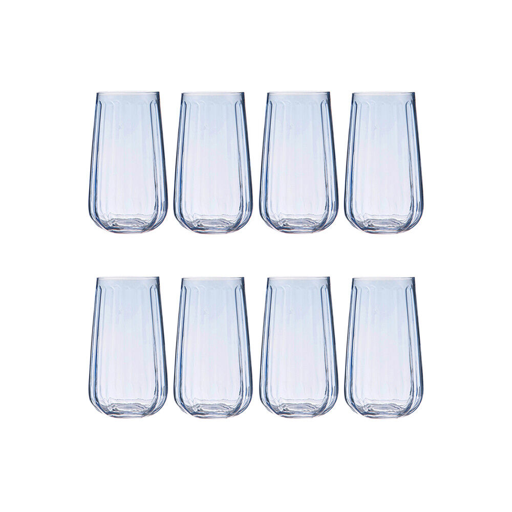 Ladelle 4pc Ladelle Capri Sky Highball Tumbler 550ml Tall Drinking Glass Blue (2 Pack)