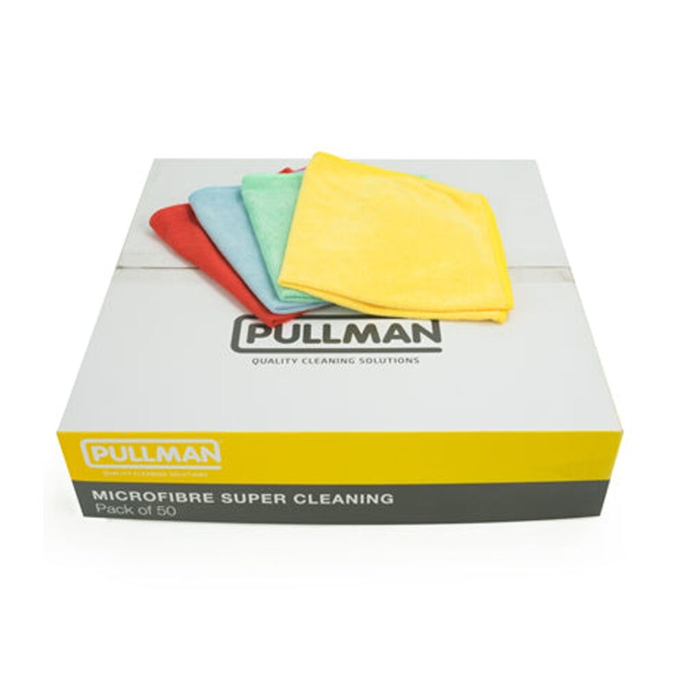 Pullman Microfibre Cleaning Cloths Colour-Coded 40 x 40cm (50 Pieces)