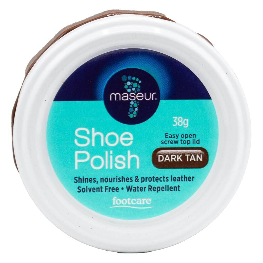 Footcare Dark Tan Leather Care Protector Maseur Shoe Polish Shine 38g