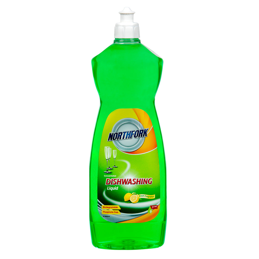 Northfork 1L Biodegradable Dishwashing Dishes Concentrated Liquid/Soap Lemon (6 Pack) — image 2