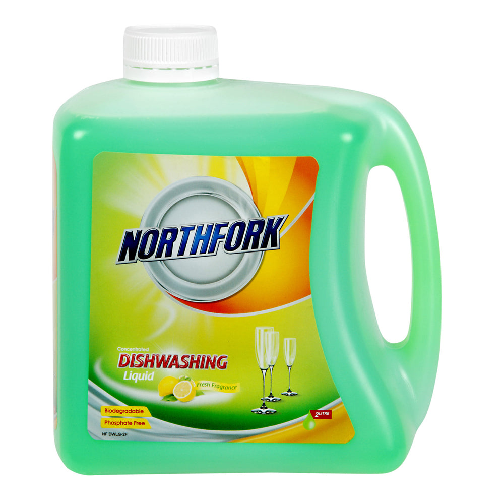 Northfork 2L Biodegradeable Dishwashing Dishes Concentrated Liquid/Soap Lemon (3 Pack) — image 2