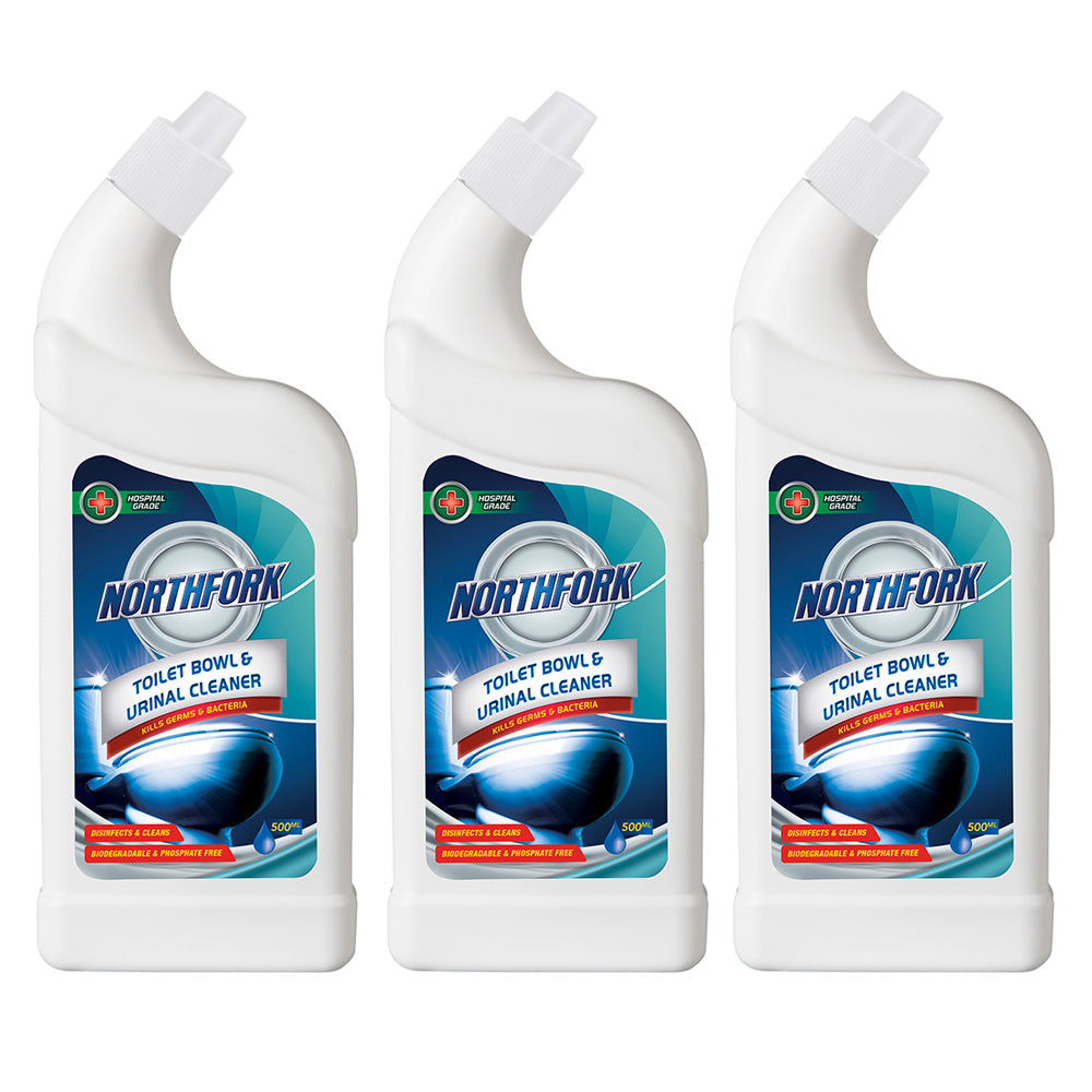 Northfork 500ml Bathroom Toilet Bowl/Urinal Sanitiser/Disinfectant Cleaner (3 Pack)