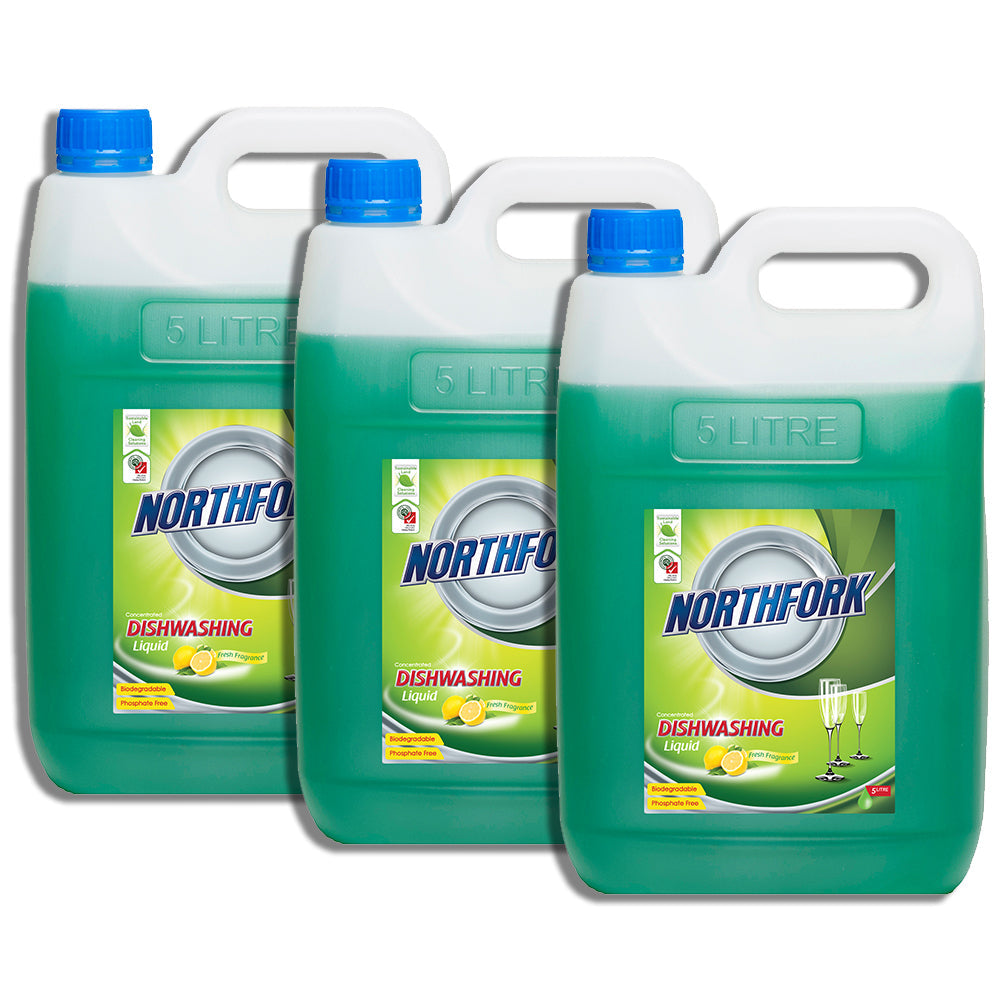 Northfork 5L Biodegradeable GECA Dishwashing Dishes Concentrate Liquid/Soap (3 Pack)