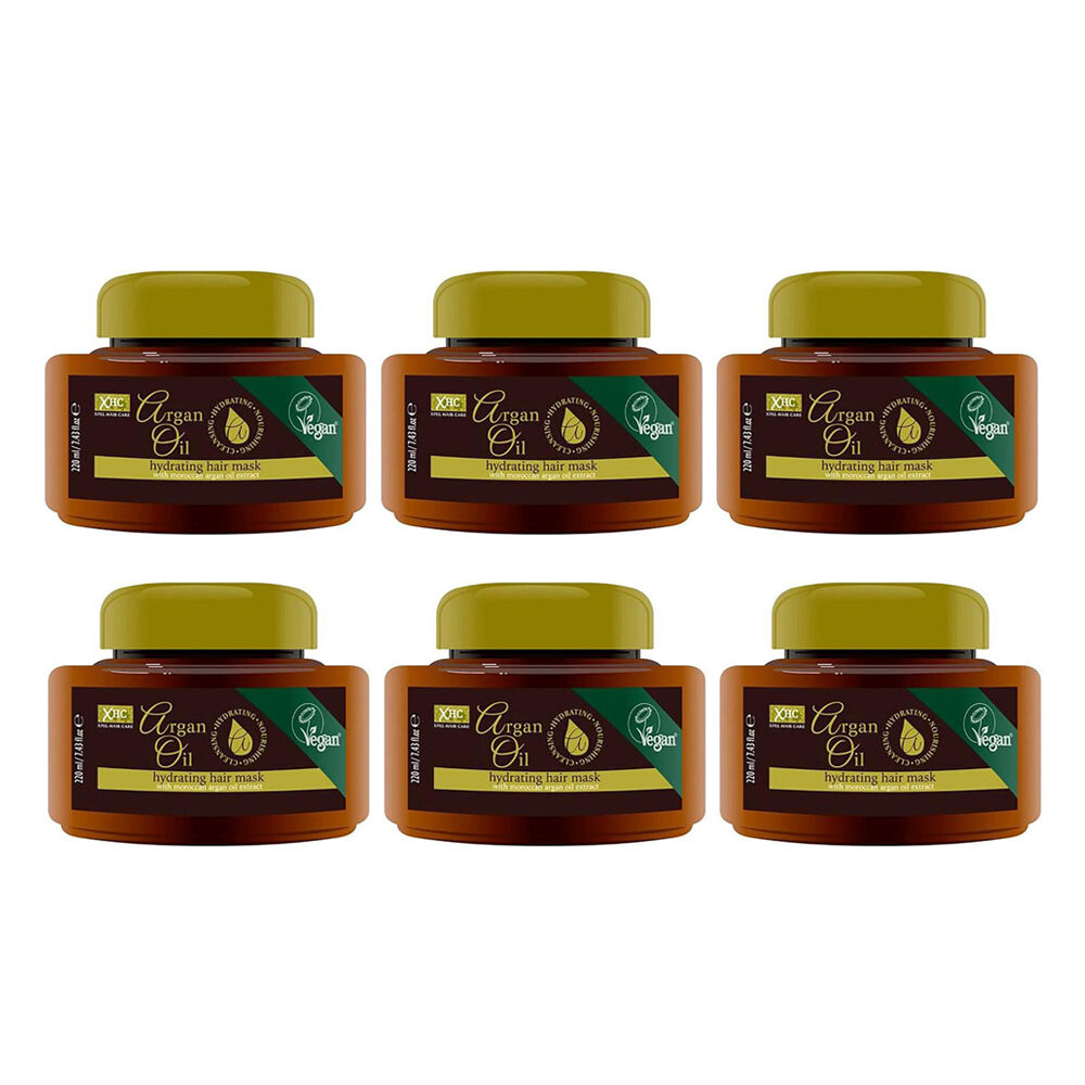 XHC Argan Oil Hydrating Cleansing Hair Mask 220ml Nourishing For All Types (6 Pack)