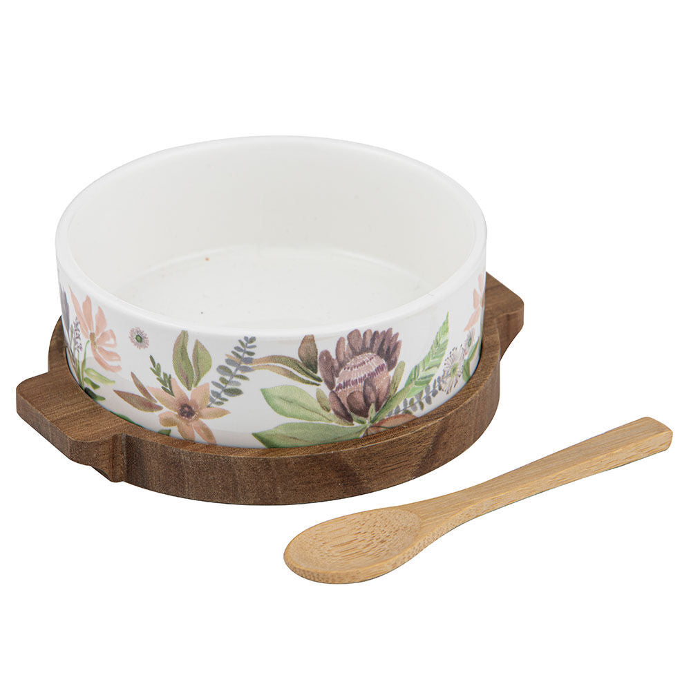 Ladelle 3pc Leura Bowl Spoon & Round Board Kitchen Cooking Serveware Set Assorted (2 Pack) — image 3