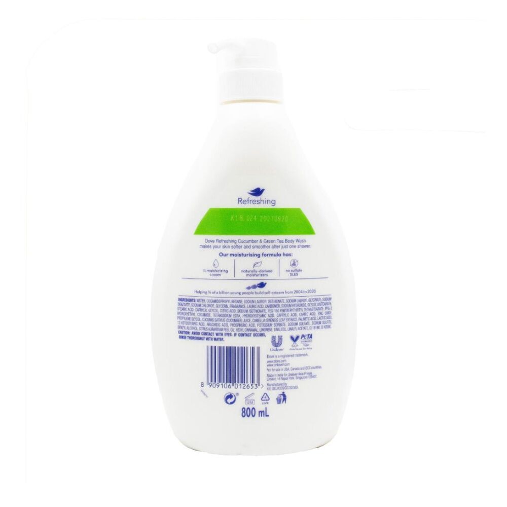 Dove Body Wash Triple Moisture Serum Refresh 800ml Cucumber Green Tea Scent (6 Pack) — image 3
