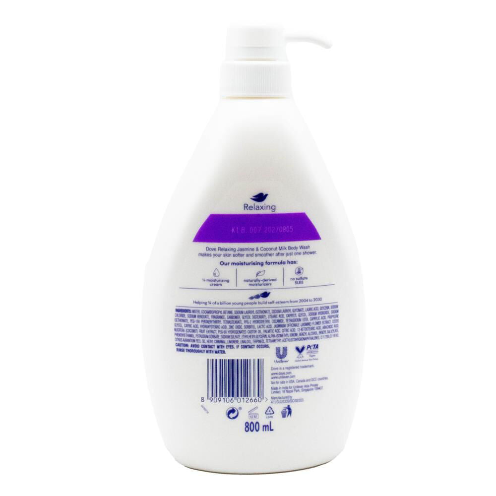 Dove Relaxing 800ml Body Wash Triple Moisture Serum Jasmine & Coconut Milk (3 Pack) — image 3