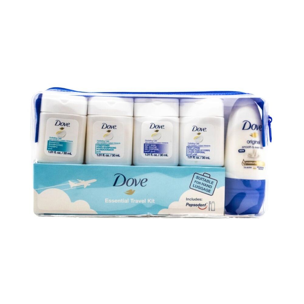 Dove 4PK Hydrating Care Essential Travel Toiletry Kit Carry-On Friendly 30ml — image 2