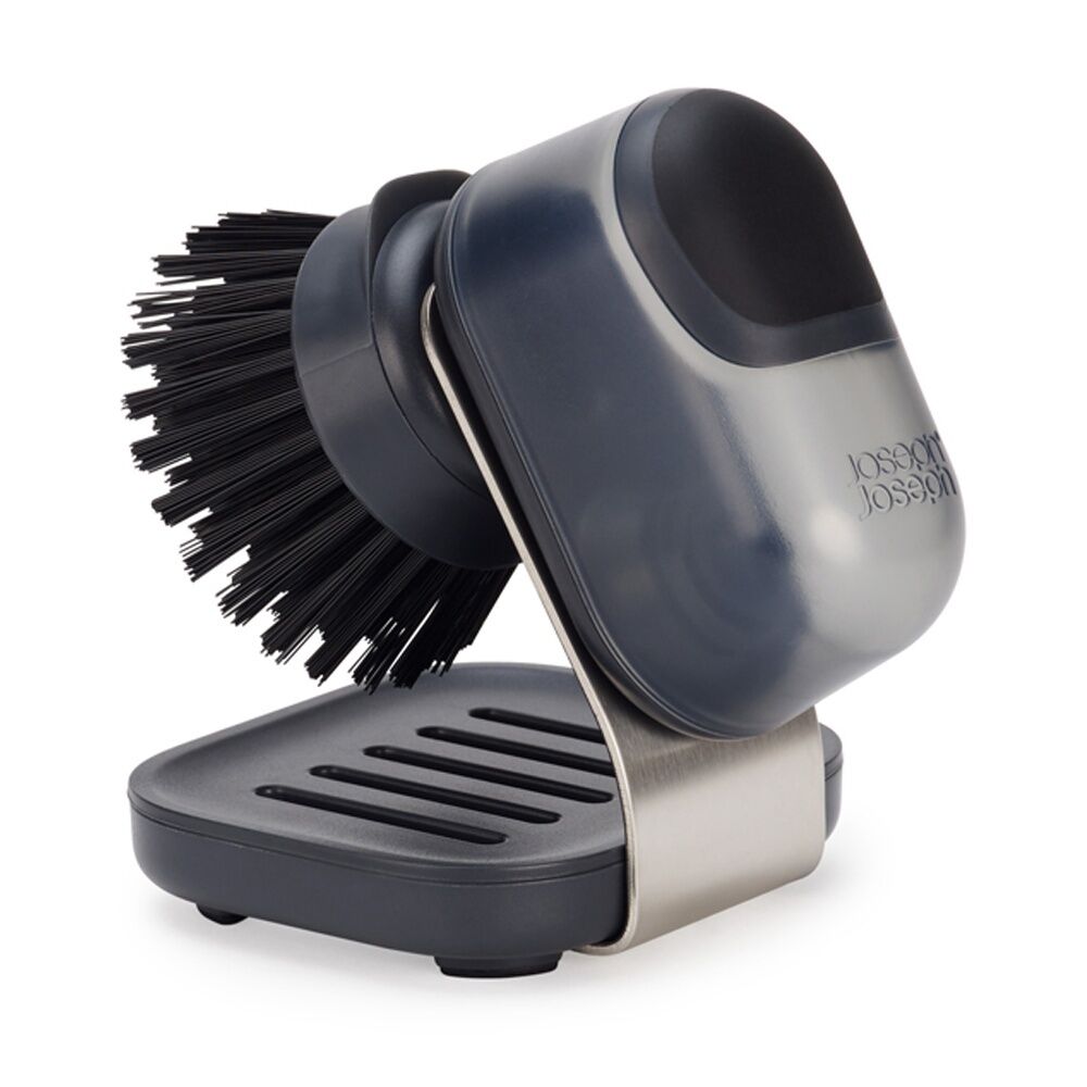 Joseph Joseph SinkTech Soap Dispenser Palm Brush With Stand Refillable Soap Graphite
